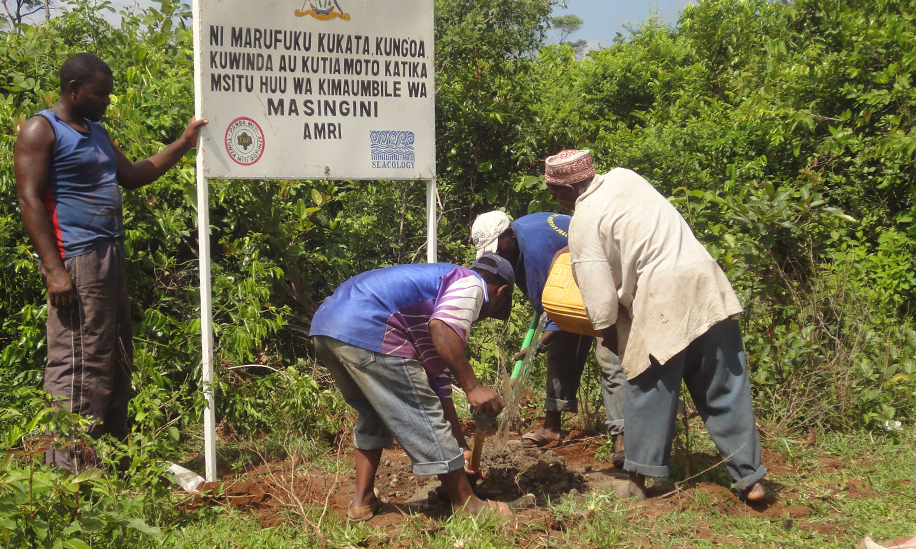 Masingini forest demarcation sign