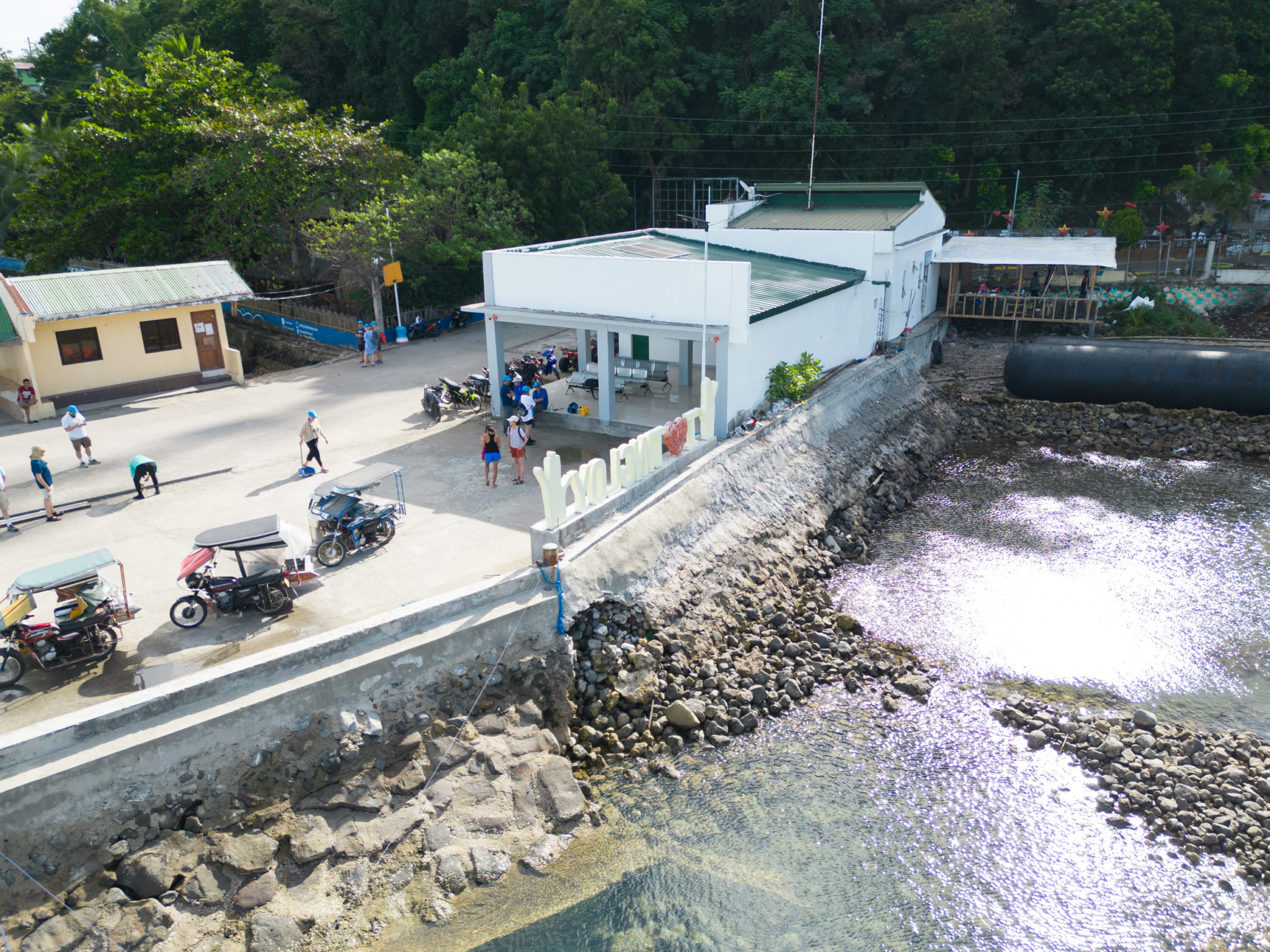 Overhead shot of welcome center in Tingloy