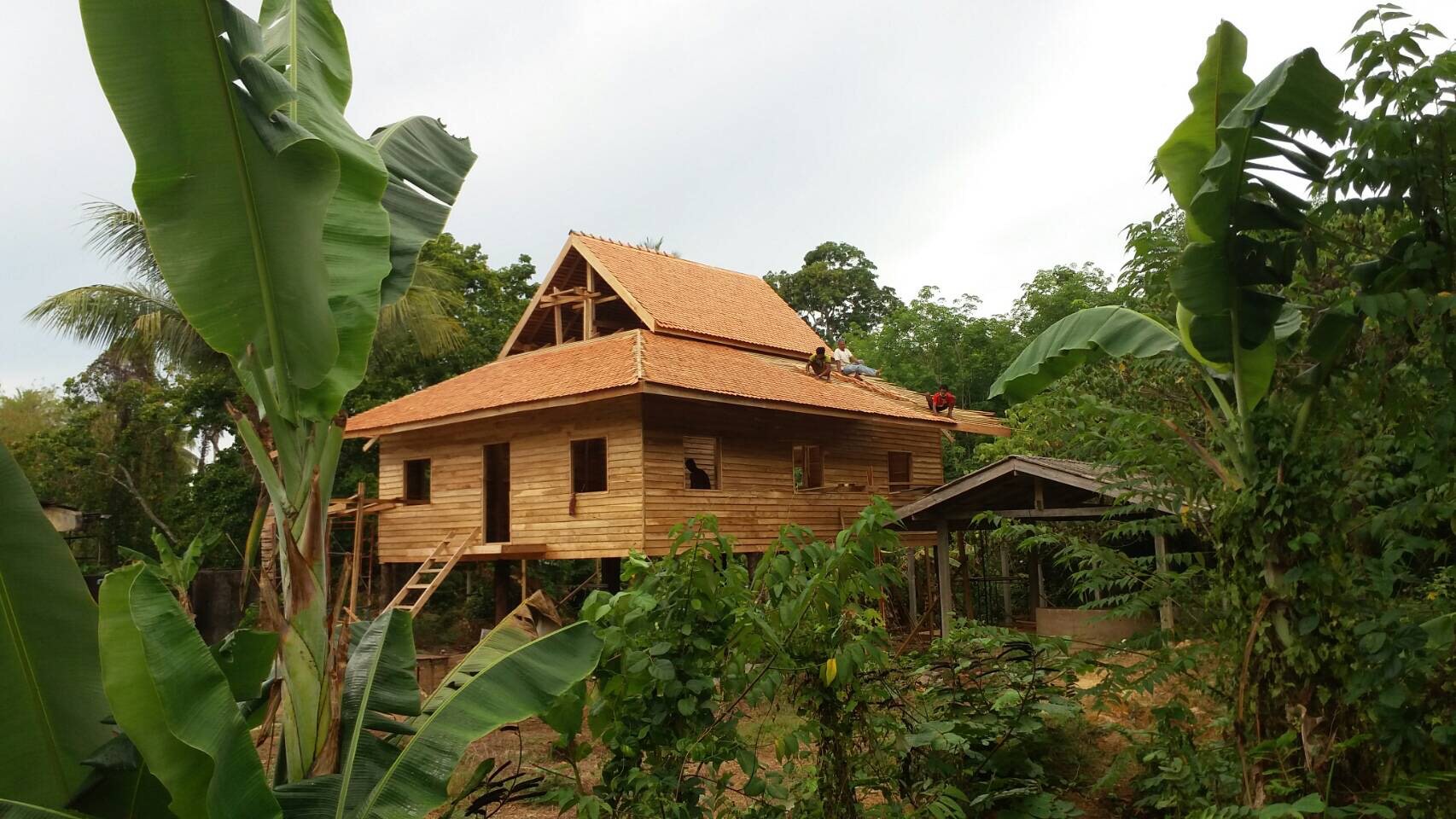 Partially built nature center in Libong, Thailand