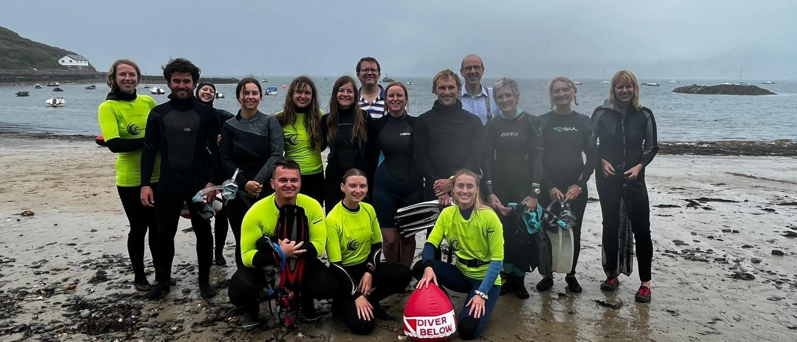 Project Seacgrass team members on beach