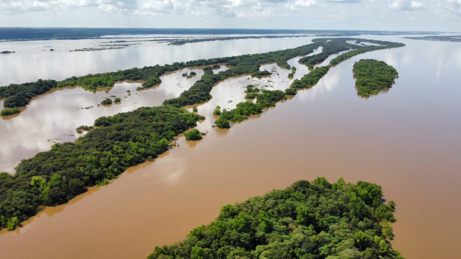 flooded islands from above