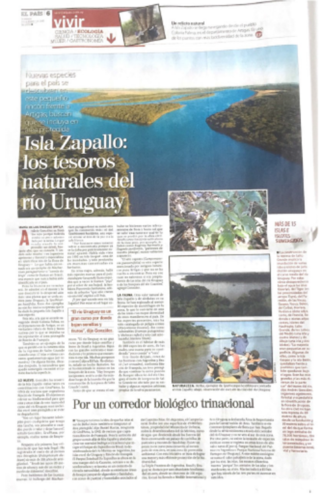 A screenshot of a news story about the discovery of a tree not seen in the country for over a century