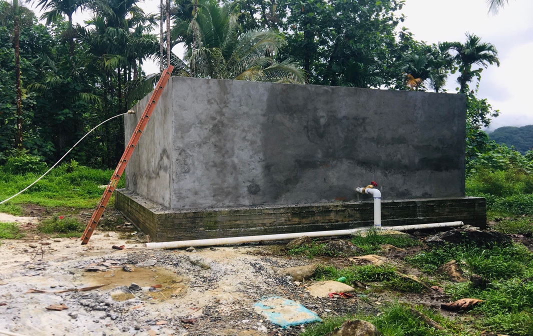 large concrete water tank