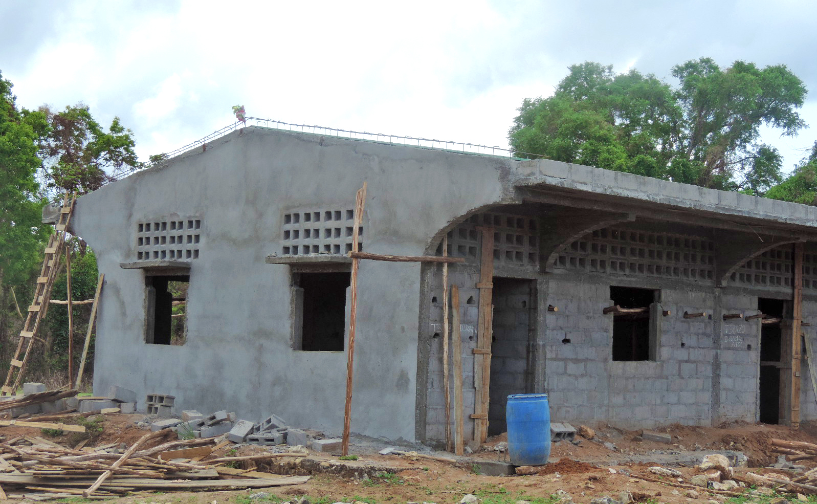 Gray concrete building under construction