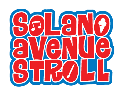 Red and blue Solano Avenue Stroll logo